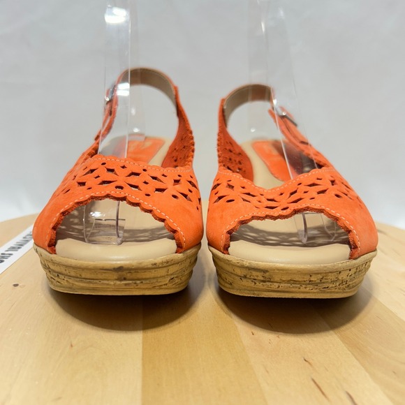 Spring Step Women's Chaya Orange Wedge Open Toe Sandal NWOB - Size 40 EUR & 9 US - Picture 3 of 10